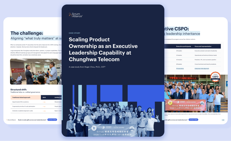 A picture of the case study about scaling product ownership
